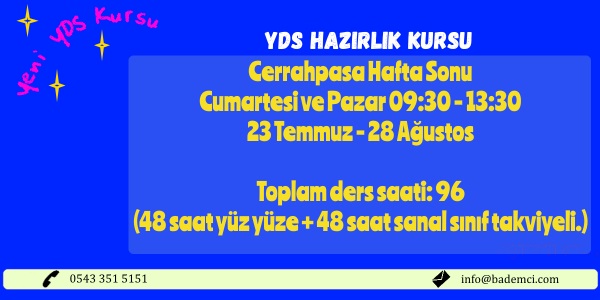 YDS 2016 Cerrahpaşa Kurs